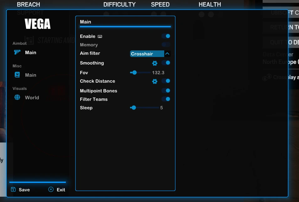 Viper R6 Menu Vega r6